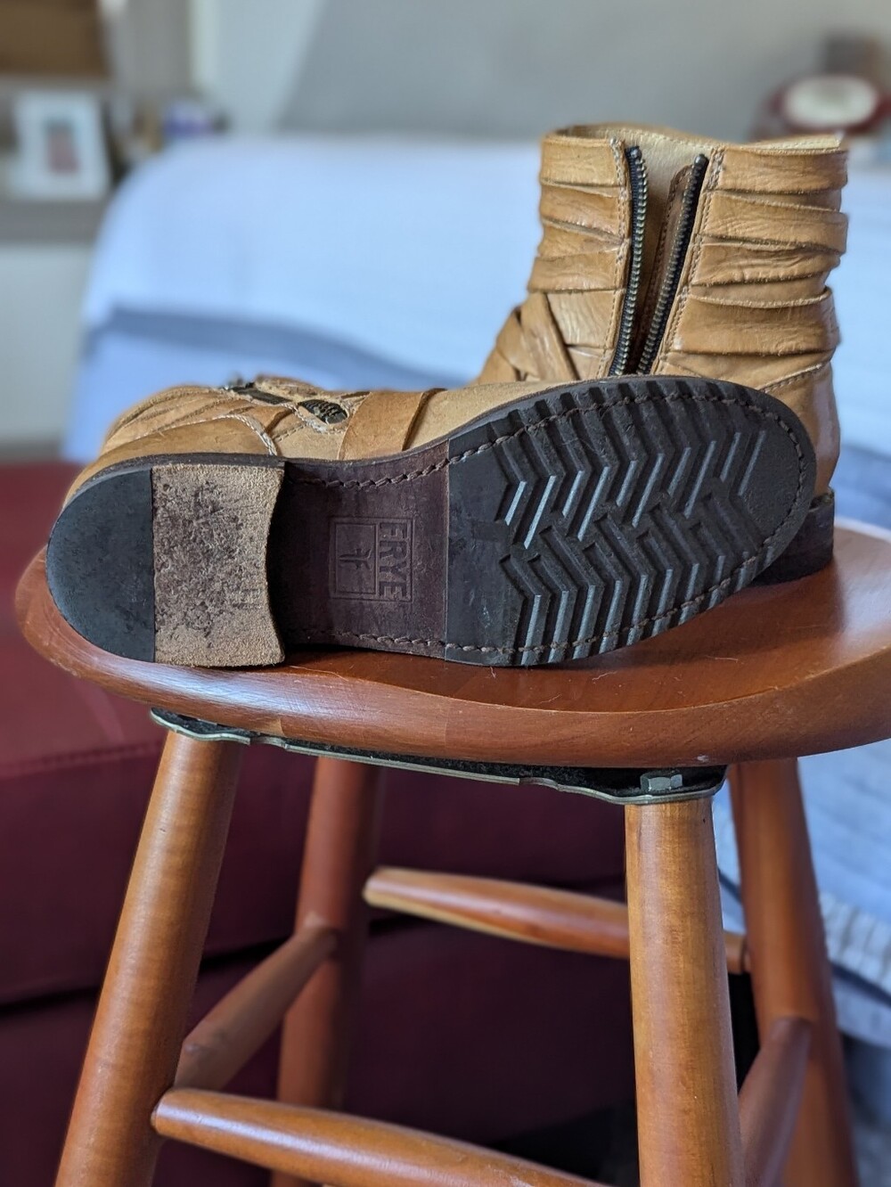 Frye Veronica Leather Strappy Short Boots - Picture 3 of 8